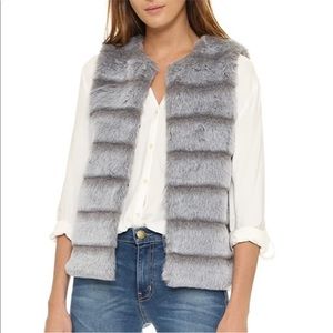 Joie Gray Faux Fur Vest